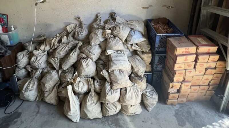 A staggering one million copper pennies were found (Image: John Reyes)