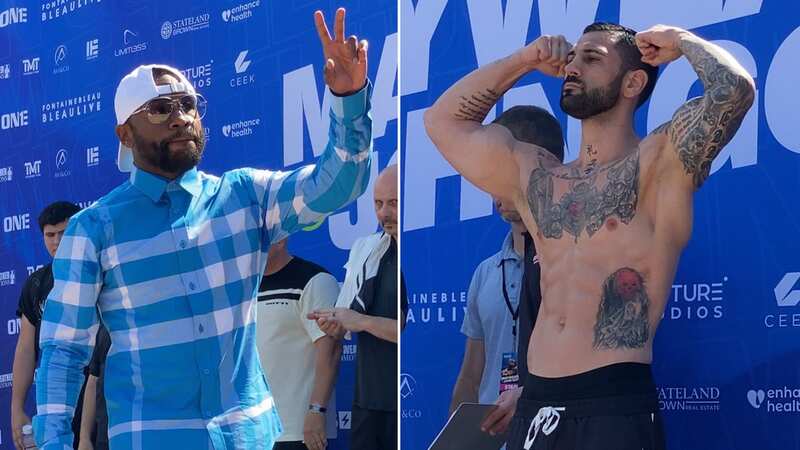 Floyd Mayweather refuses to weigh in as rival comes in almost two-stone heavier