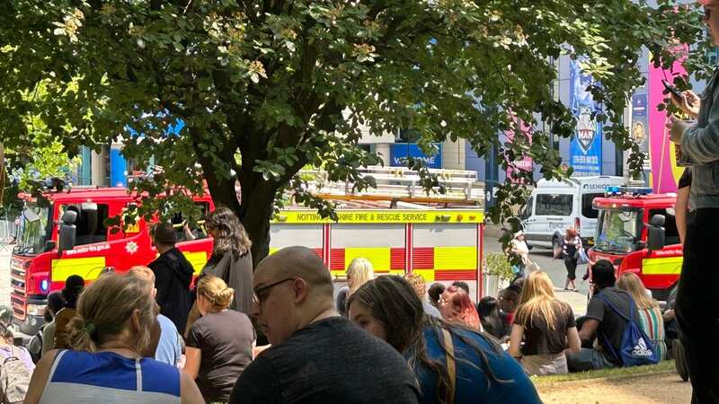 The fire service at the scene in Nottingham (Image: Twitter)