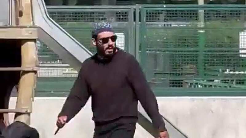 Abdelmasih prowling the playground after picking off the young children by stabbing into their prams