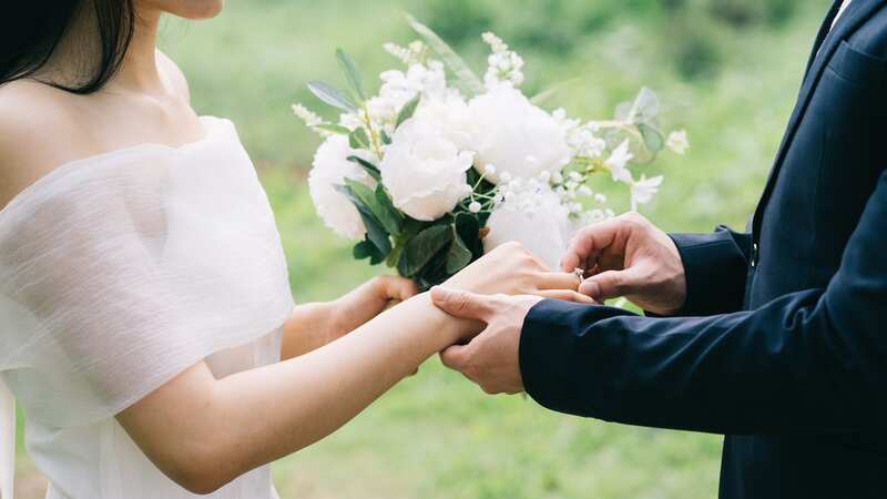 The bride and groom asked for donations to their 