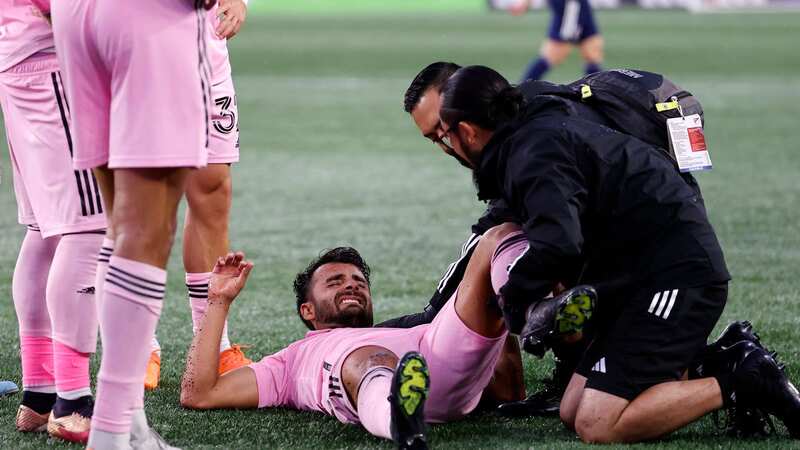 Inter Miami forward Corentin Jean (14) lies injured during a match against the New England Revolution (Photo by Fred Kfoury III/Icon Sportswire via Getty Images) (Image: Fred Kfoury III/Icon Sportswire via Getty Images)
