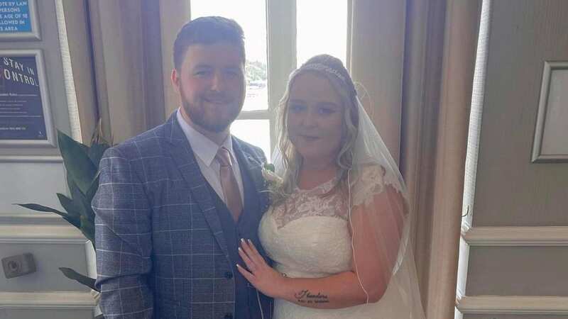 Caitlin and husband George will celebrate their first wedding anniversary with a Wetherspoons breakfast (Image: Caitlin Ashworth / SWNS)