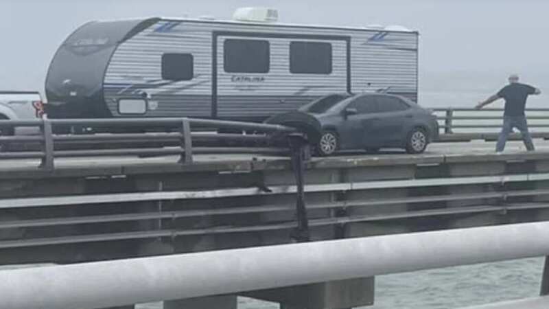 The search is on for a driver who fell into the river after his truck crashed off the Chesapeake Bay Bridge-Tunnel (Image: Loud Seabrooks)