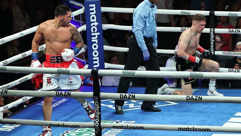 Edgar Berlanga dropped Jason Quigley multiple times (Image: Melina Pizano/Matchroom)