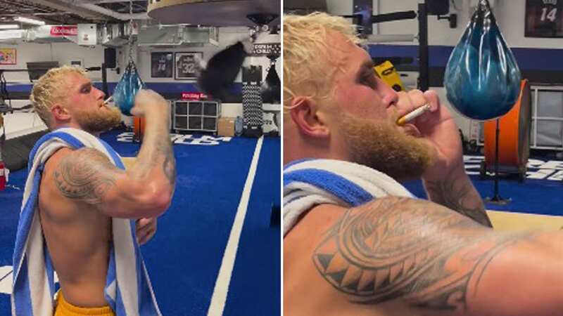 Jake Paul smokes cigarette while training for Nate Diaz grudge fight
