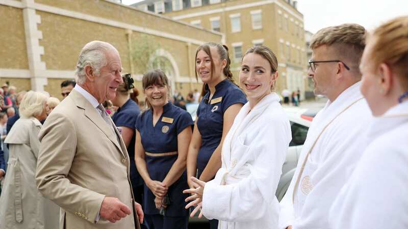 The royals shook hands with them outside the Monart Spa as well as greeting many of the hundreds of well-wishers who had gathered to see them (Image: PA)