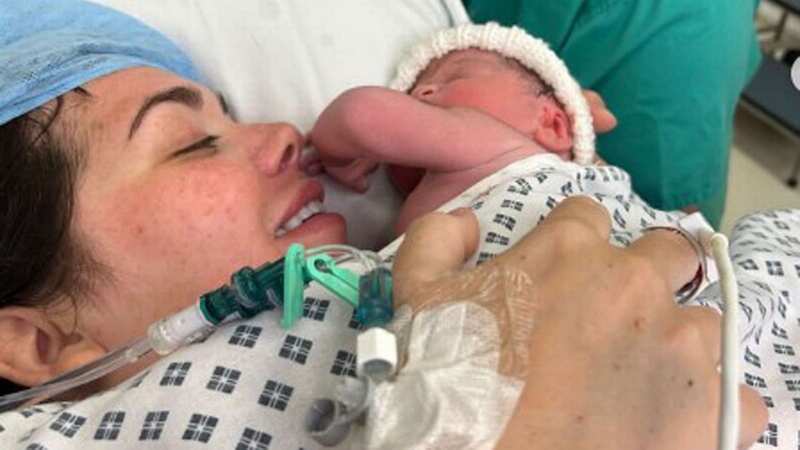 Scarlett Moffatt gives birth and shares sweet name and first picture of son