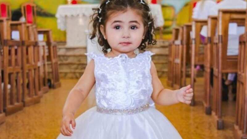 Maria Alice dos Santos, 3, was crushed by a huge TV set at home (Image: CEN)