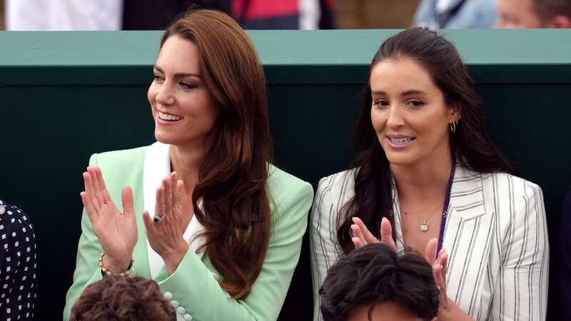 Kate wows in mint green as she arrives at Wimbledon (Image: PA)