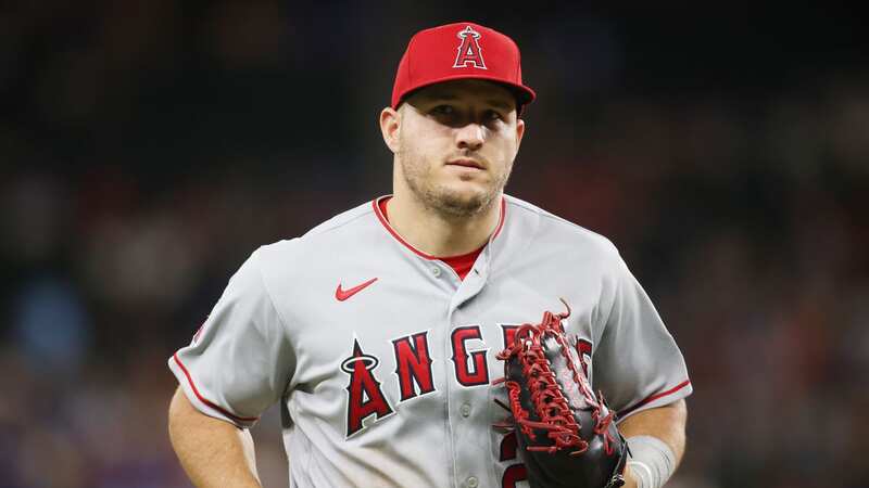 Mike Trout is set for another spell on the sidelines after fracturing a bone in his wrist (Image: Twitter/@barstoolsports)