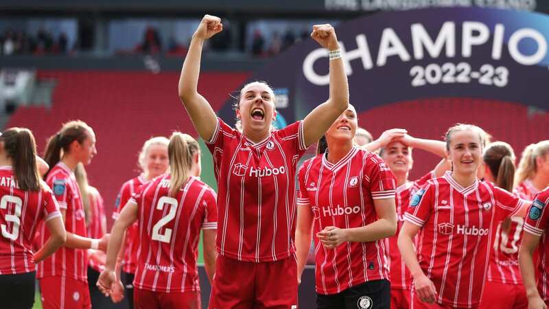 Brooke Aspin celebrates after winning the Barclays FA Women