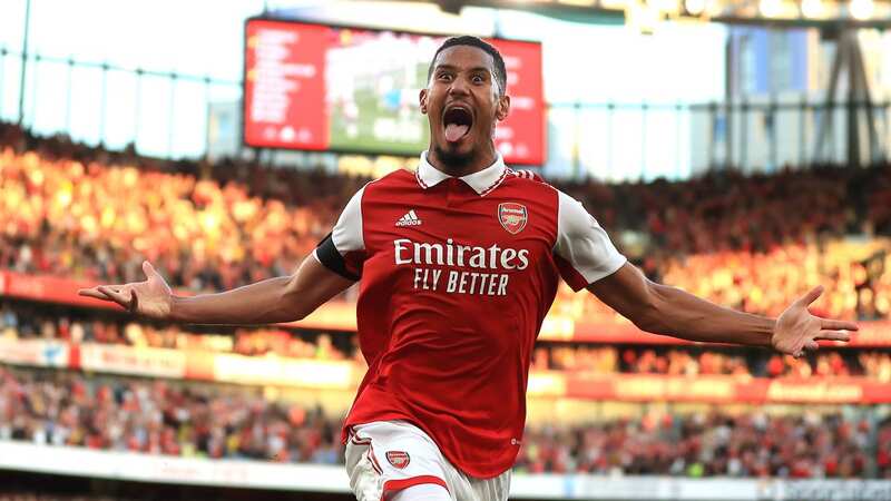Saliba has now got the Arsenal shirt he always dreamed of (Image: PA)