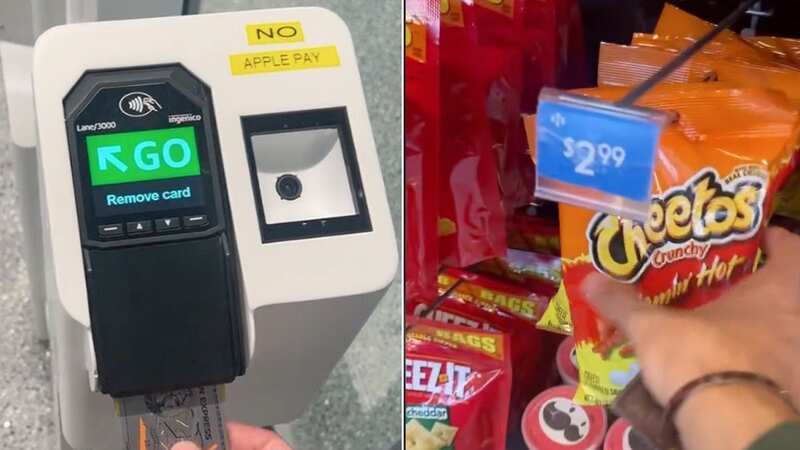 The technology allows customers to scan their items and then walk out the store (Image: howmuchchannel/ TikTok)