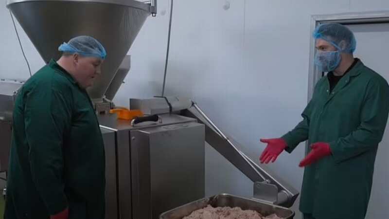 People were shocked at the way vegan sausages were made (Image: Channel 4)