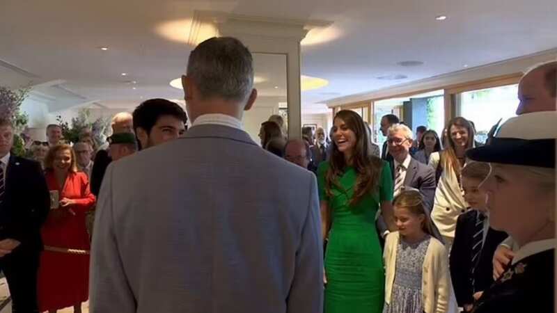 Charlotte appeared shy as she met the new Wimbledon champion (Image: BBC)