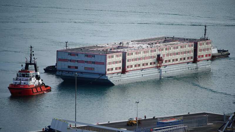The Bibby Stockholm has been docked at Portland in Dorset, where it
