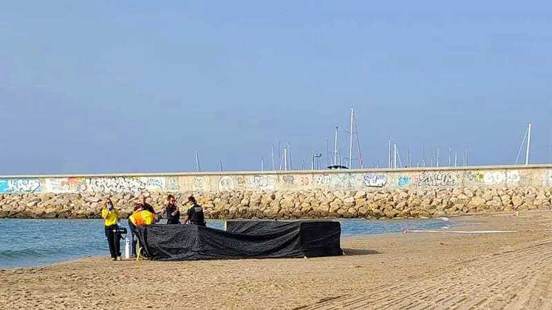 Emergency workers at the scene in Spain where the tiny baby