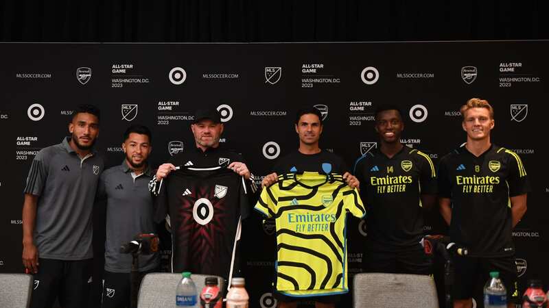 Former Manchester United hero Wayne Rooney will face off against Arsenal manager Mikel Arteta in the MLS All-Star Game in Washington, DC. (Image: Stuart MacFarlane/Arsenal FC via Getty Images)