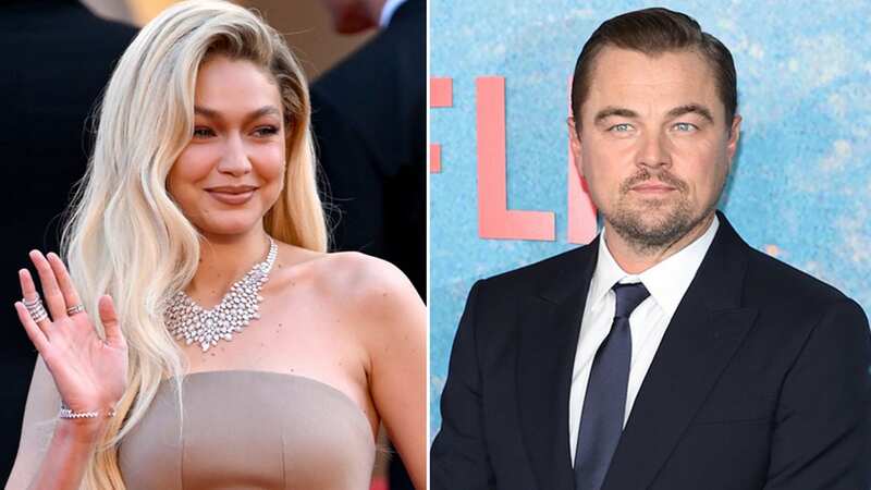 Gigi Hadid and Leonardo DiCaprio happy in 