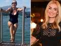 Katherine Jenkins looks sensational in black swimsuit as she takes dip in lake