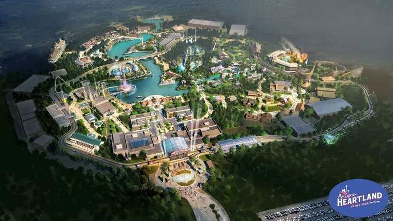The site will be located in northeast Oklahoma, just west of Grand Lake on Route 66 (Image: American Heartland Theme Park)