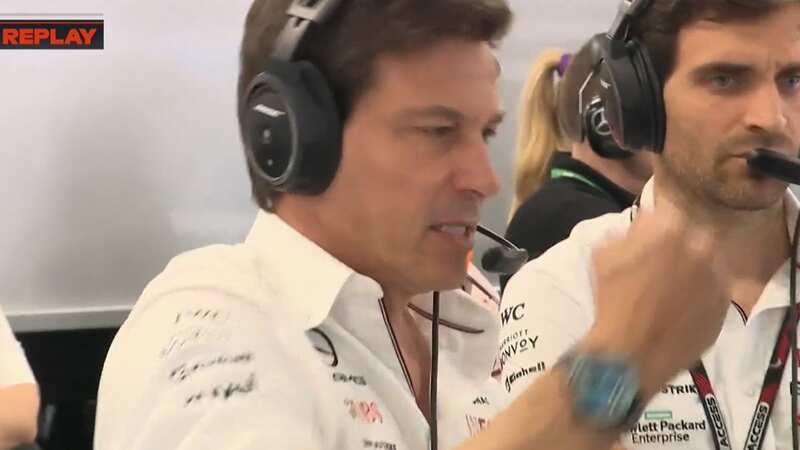 Toto Wolff punched the table in frustration (Image: Sky Sports)