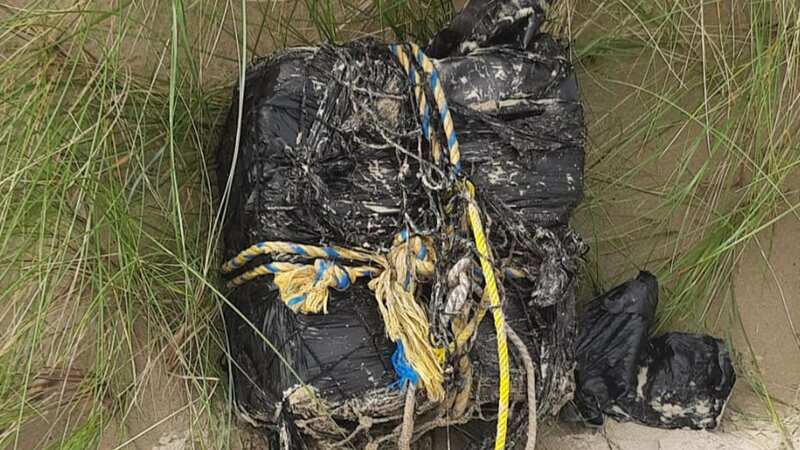Hoards of young people were seen scouring an Irish beach as £3.4m of cocaine washes ashore