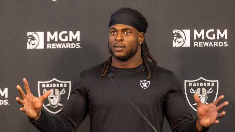 Las Vegas Raiders wide receiver Davante Adams speaks