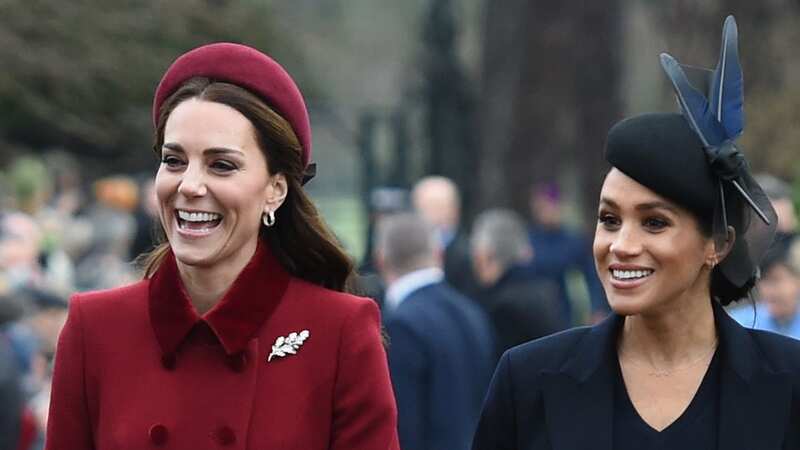 Kate and Meghan Markle on Christmas Day in 2018 (Image: PA)