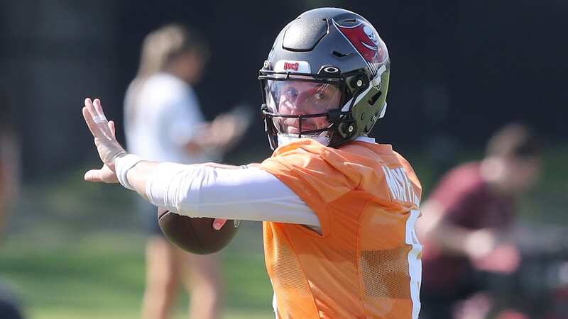 Baker Mayfield must overcome competition from Kyle Trask to start in Week 1. (Image: Icon Sportswire via Getty Images)