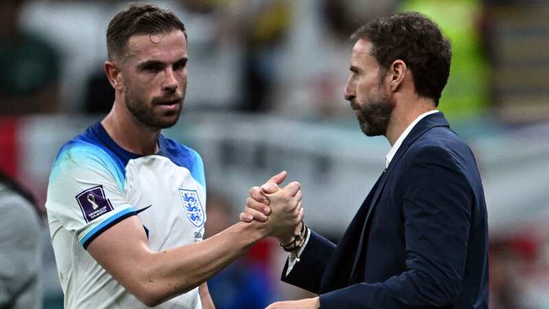 Jordan Henderson and England boss Gareth Southgate (Image: PAUL ELLIS/AFP via Getty Images)