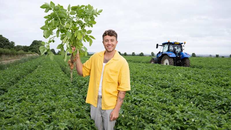 Roman Kemp spent the day at a Rectory Farm, learning about regenerative farming practices (Image: McCain)