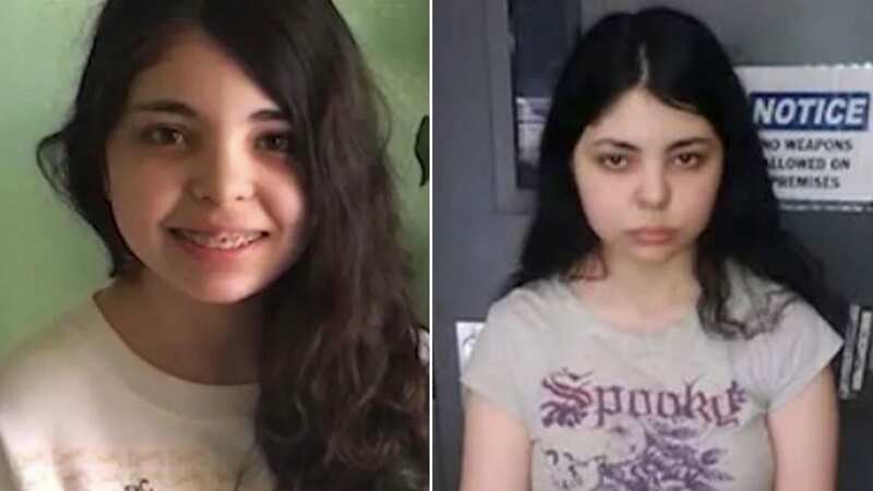 Picture on the left shows her when she went missing and on the right when she turned up at the police station (Image: getty)