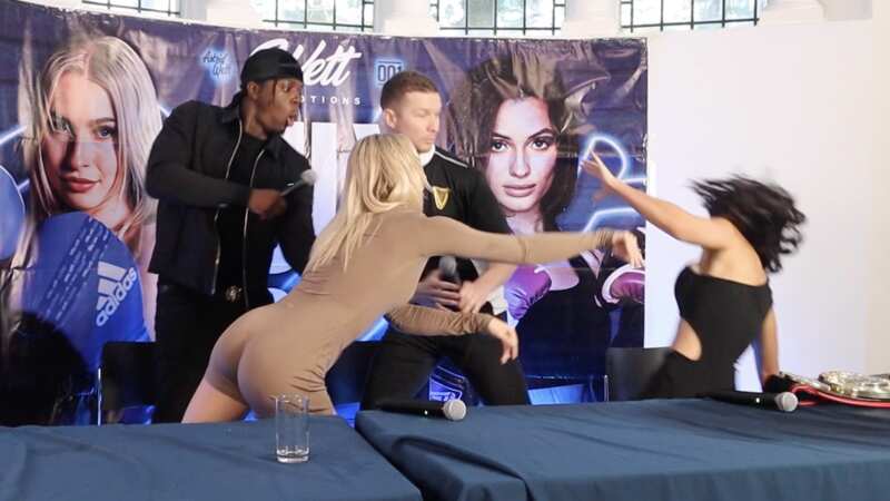 Astrid Wett shoved Alexia Grace at their press conference (Image: Mirror Fighting)