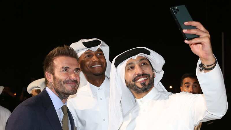 David Beckham poses for a picture at an event in Qatar ahead of the World Cup. (Image: FIFA via Getty Images)