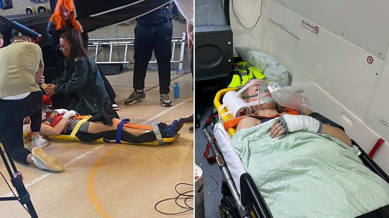 OnlyFans boxer Astrid Wett taken to hospital after being put through table