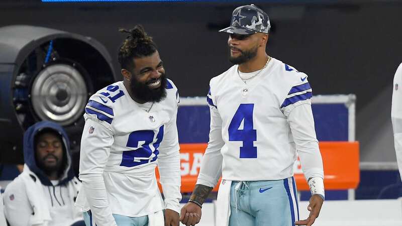 Ezekiel Elliott (left) and Dak Prescott both joined the Dallas Cowboys back in 2016 (Image: Photo by Kevork Djansezian/Getty Images)