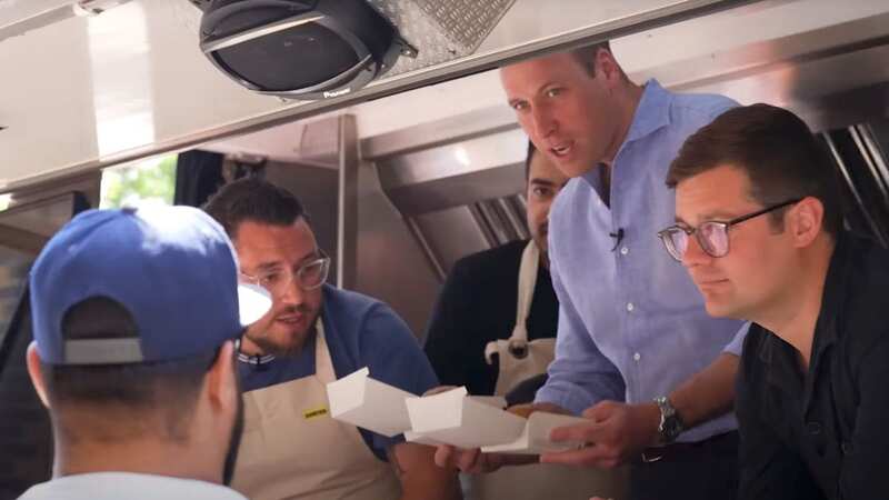 Prince William spotted serving members of the public burgers from food truck