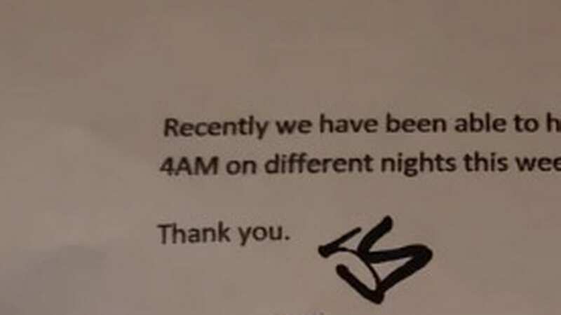 The neighbour sent a letter