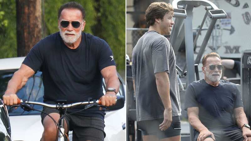 Arnold was spotted working out with his son Joseph from an extramarital affair