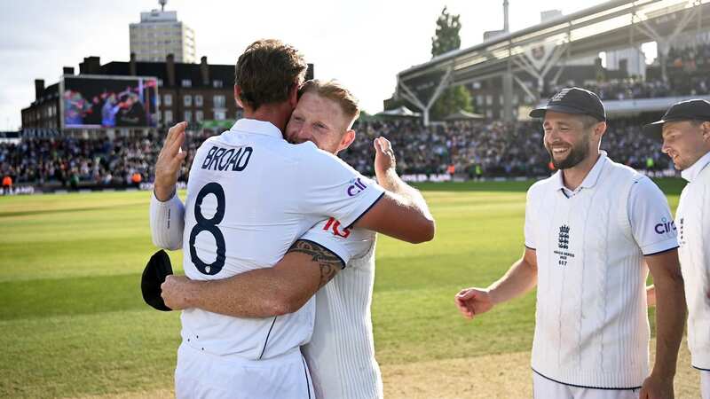 Ben Stokes embraces Stuart Broad after his final England appearance (Image: Getty)