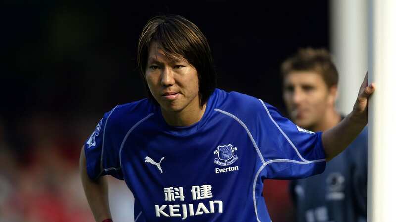 Li Tie during his time at Everton, where he spent four years between 2002 and 2006.