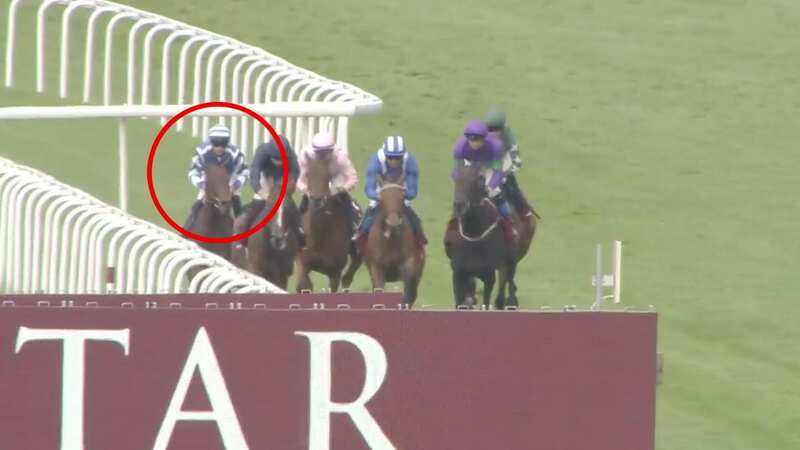 Blue Rose Cen has nowhere to go in the Nassau Stakes