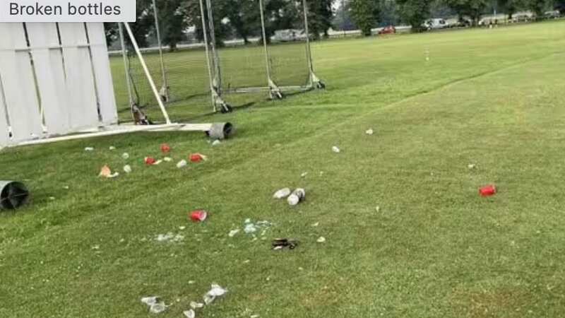 Broken glass and drinks left at Ovington Cricket Club in Little Knavesmire, York (Image: Ovington Cricket Club)