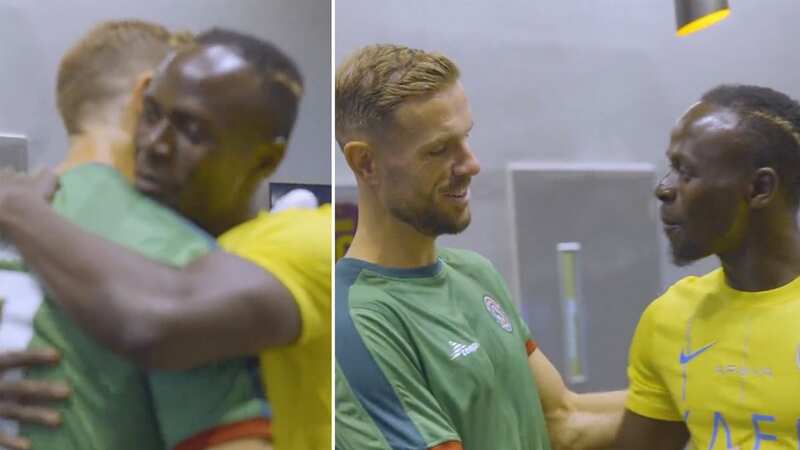 Sadio Mane and Jordan Henderson met in Saudi Arabia (Image: Twitter / @SPL_EN)