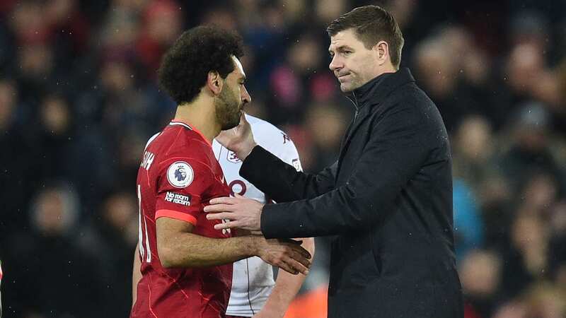 Mohamed Salah and Steven Gerrard (Image: OLI SCARFF/AFP via Getty Images)