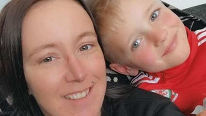 Layton Harrison with mum Stacey Bailey