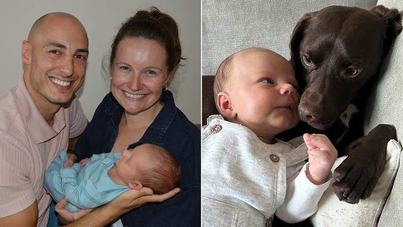 Courtney and Oliver let their dog name their baby (Image: Courtney Brooks / SWNS)