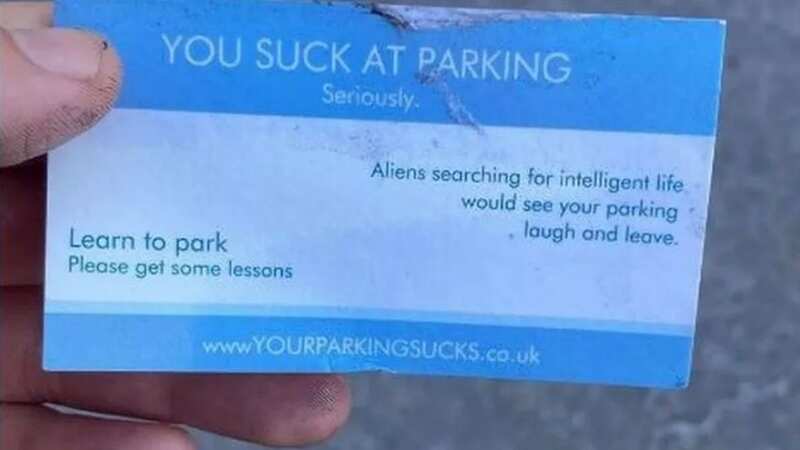 The passive-aggressive note was left on her windscreen